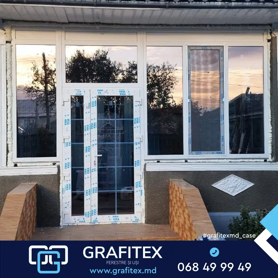 Bloc de balcon PVC VEKA cu izolare termică — montaj Grafitex